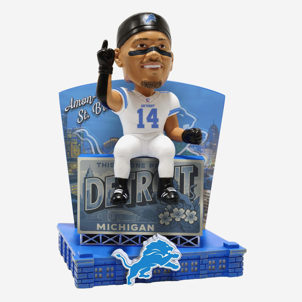 Amon Ra St Brown Detroit Lions Greetings From Bobblehead FOCO - FOCO.com