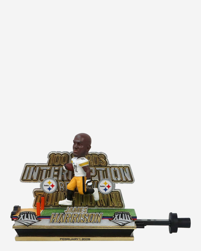 James Harrison Pittsburgh Steelers Super Bowl XLIII Interception Return Touchdown Slider Bobblehead FOCO - FOCO.com