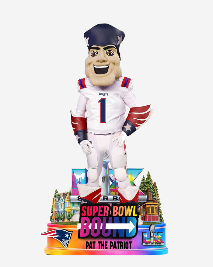 Pat the Patriot New England Patriots Super Bowl LX Bound Going to the Game Mascot Bobblehead FOCO - FOCO.com