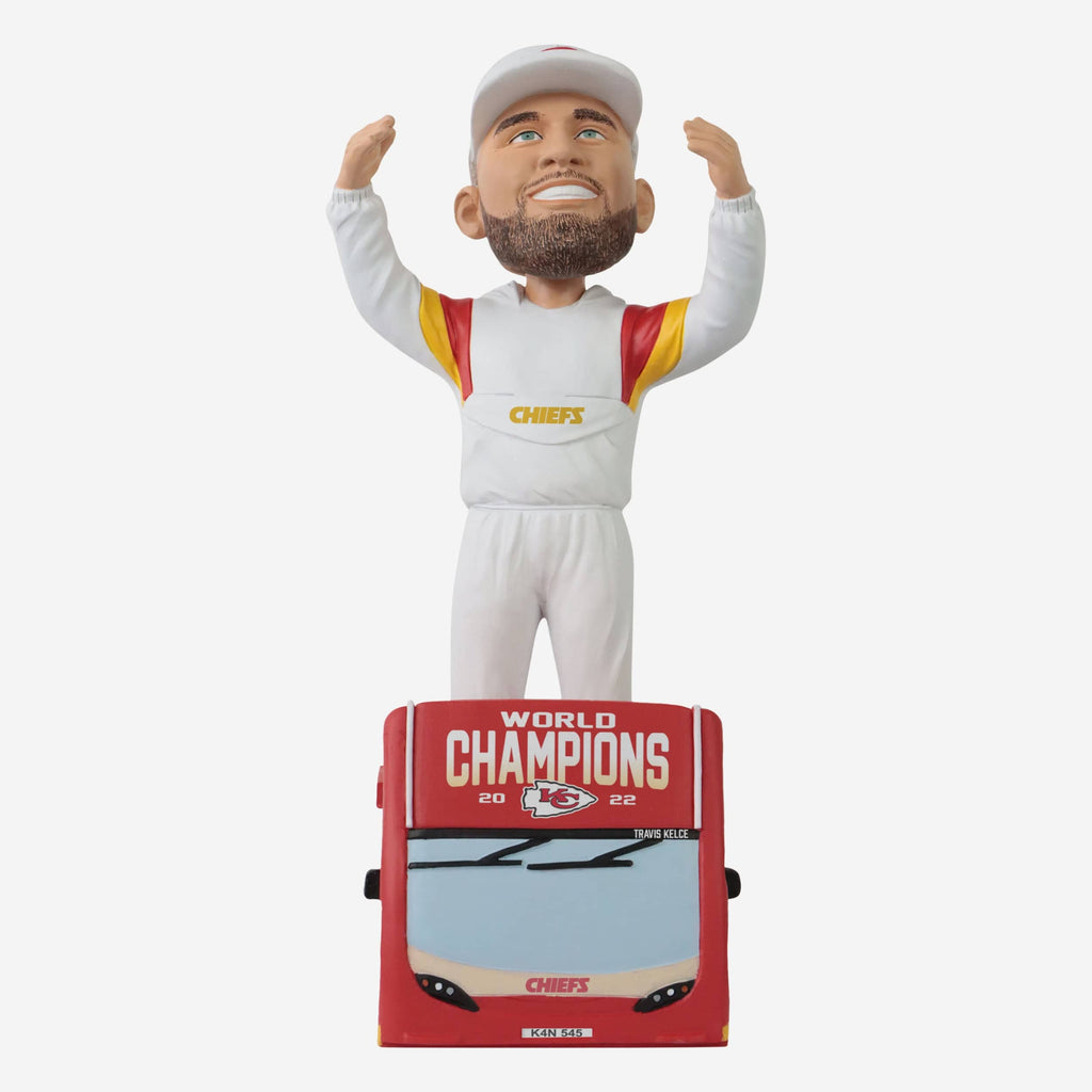 Travis Kelce Kansas City Chiefs Super Bowl LVII Champions Parade Bus Bobblehead FOCO - FOCO.com
