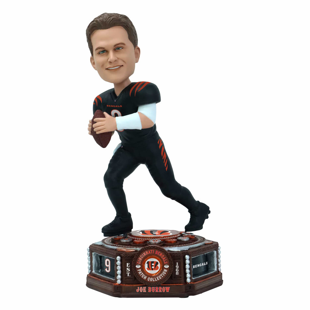 Joe Burrow Cincinnati Bengals Patch Collection Bobblehead FOCO - FOCO.com