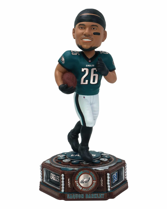 Saquon Barkley Philadelphia Eagles Patch Collection Bobblehead FOCO - FOCO.com