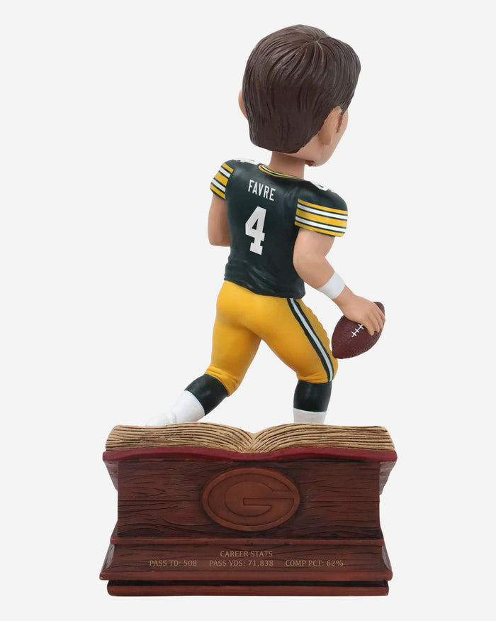 Brett Favre Green Bay Packers 297 Straight Games QB Record Book Bobblehead FOCO - FOCO.com