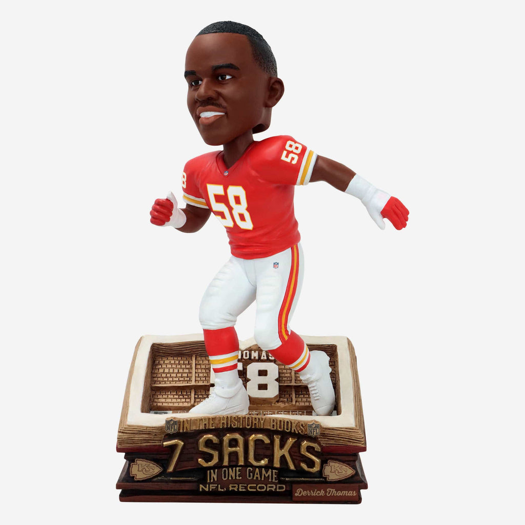 Derrick Thomas Kansas City Chiefs Single-Game Sack Record Book Bobblehead FOCO - FOCO.com