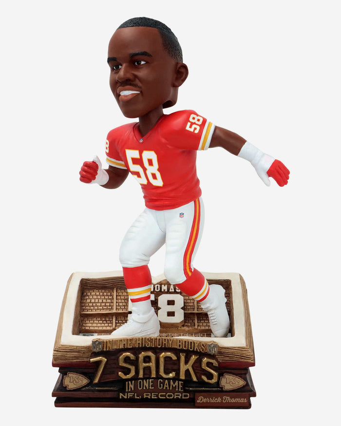 Derrick Thomas Kansas City Chiefs Single-Game Sack Record Book Bobblehead FOCO - FOCO.com