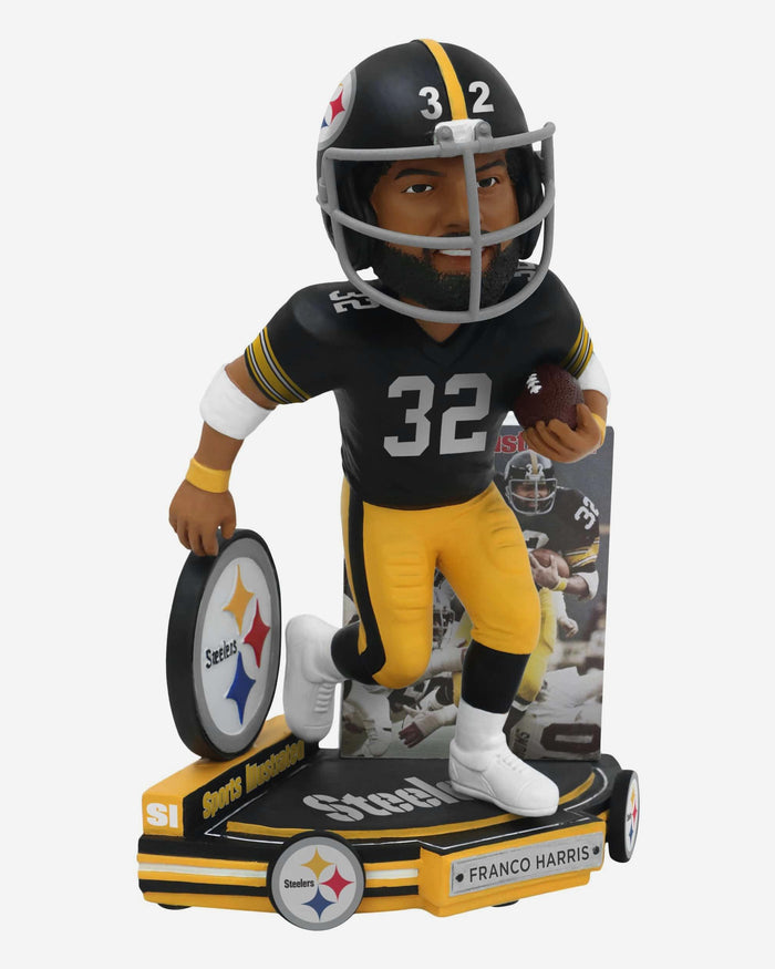 Franco Harris Pittsburgh Steelers Chill 'Em 1976 AFC Champions Sports Illustrated Cover Bobblehead FOCO - FOCO.com