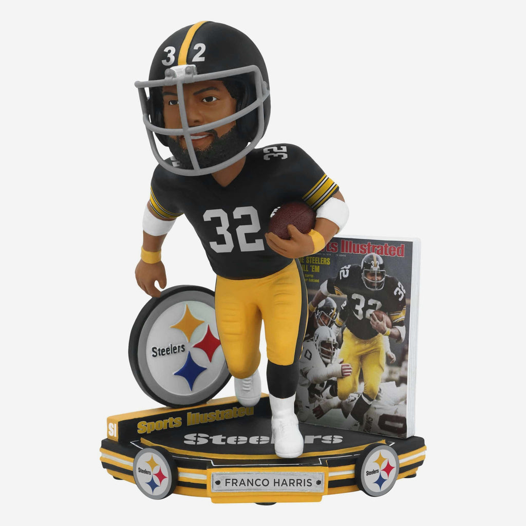 Franco Harris Pittsburgh Steelers Chill 'Em 1976 AFC Champions Sports Illustrated Cover Bobblehead FOCO - FOCO.com