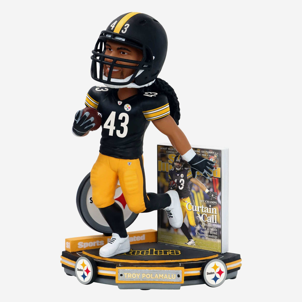 Troy Polamalu Pittsburgh Steelers Curtain Call Sports Illustrated Cover Bobblehead FOCO - FOCO.com