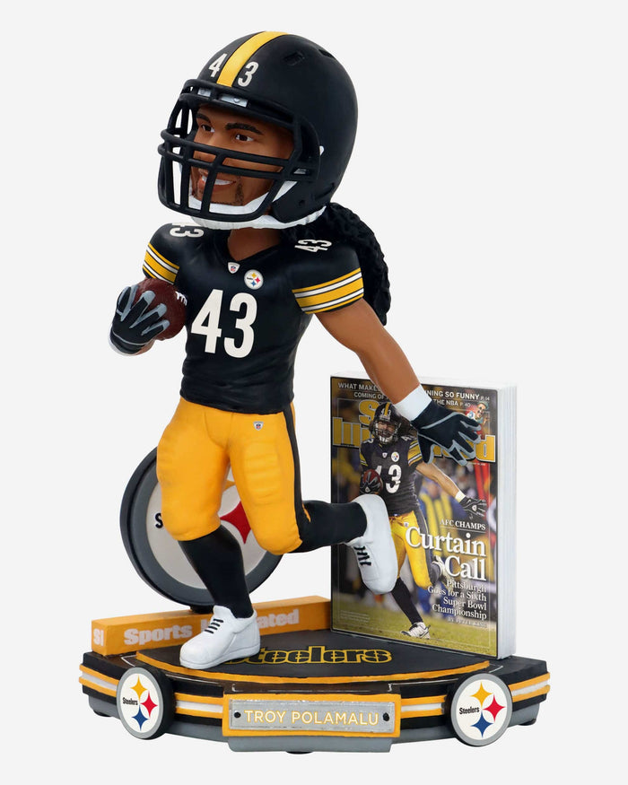 Troy Polamalu Pittsburgh Steelers Curtain Call Sports Illustrated Cover Bobblehead FOCO - FOCO.com