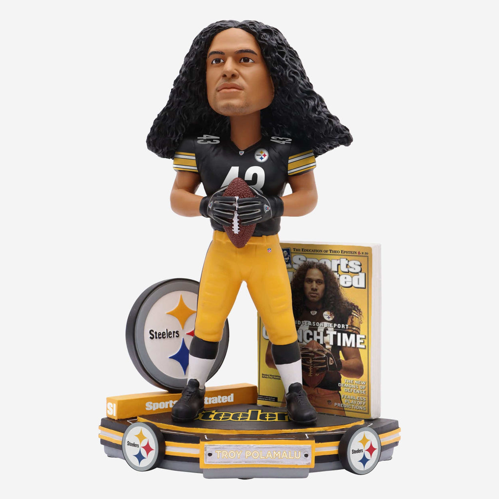 Troy Polamalu Pittsburgh Steelers Sports Illustrated Cover Bobblehead FOCO - FOCO.com