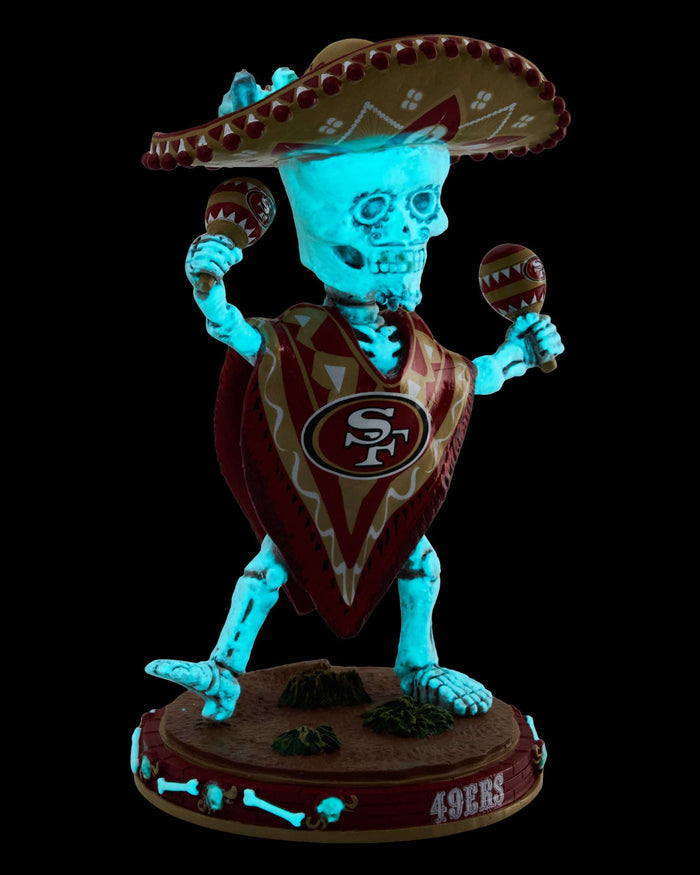 San Francisco 49ers Calavera Glow in the Dark Bobblehead FOCO - FOCO.com