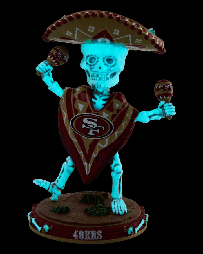 San Francisco 49ers Calavera Glow in the Dark Bobblehead FOCO - FOCO.com