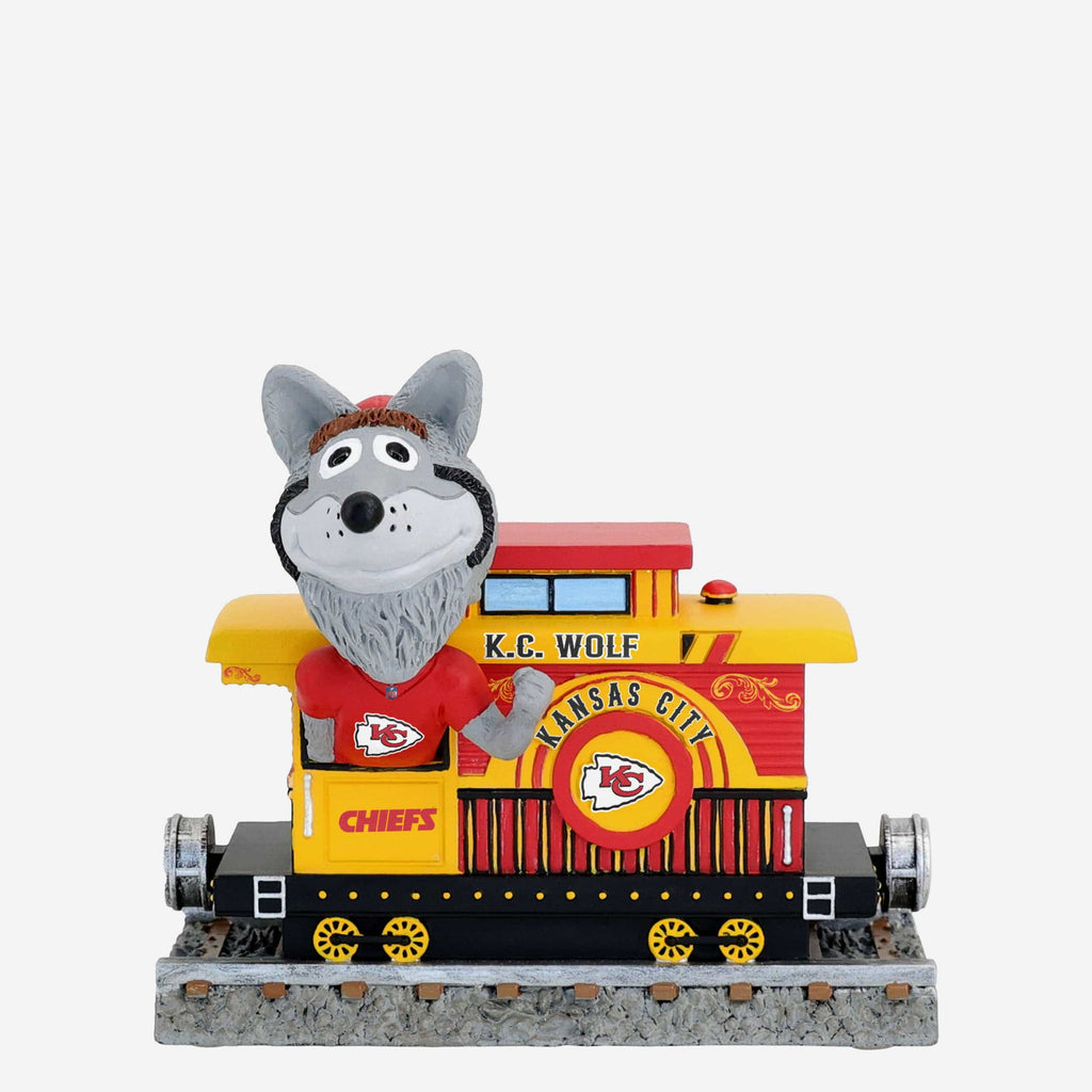 KC Wolf Kansas City Chiefs Express Train Mascot Bobblehead FOCO - FOCO.com