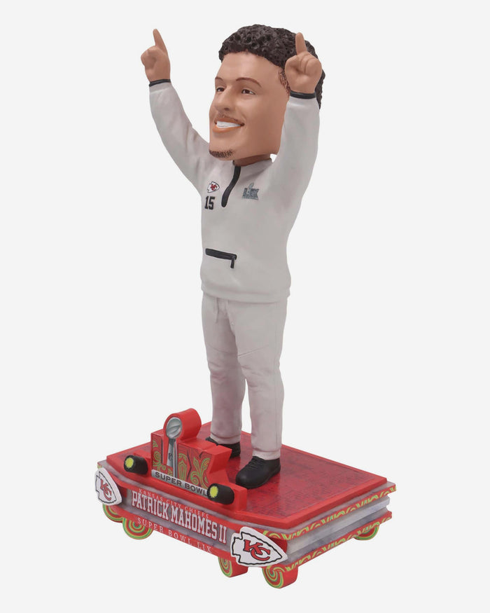 Patrick Mahomes Kansas City Chiefs Super Bowl LIX Outfit Bobblehead FOCO - FOCO.com