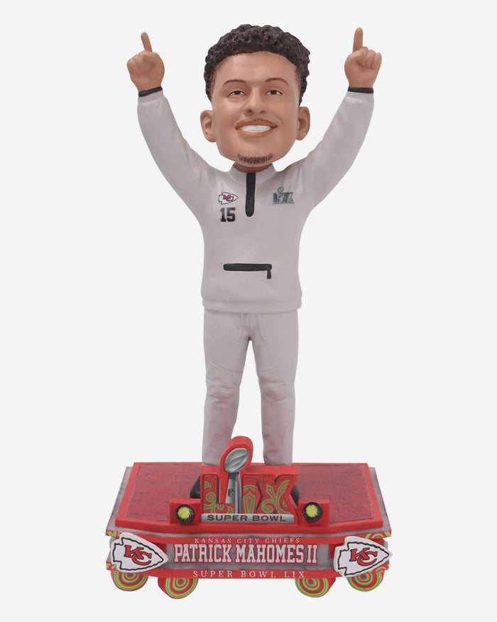 Patrick Mahomes Kansas City Chiefs Super Bowl LIX Outfit Bobblehead FOCO - FOCO.com