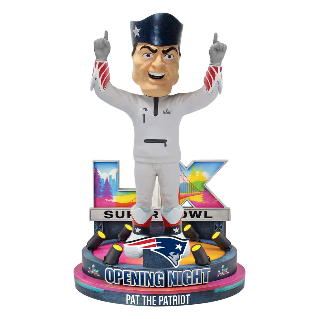 Pat the Patriot New England Patriots Super Bowl LX Outfit Mascot Bobblehead