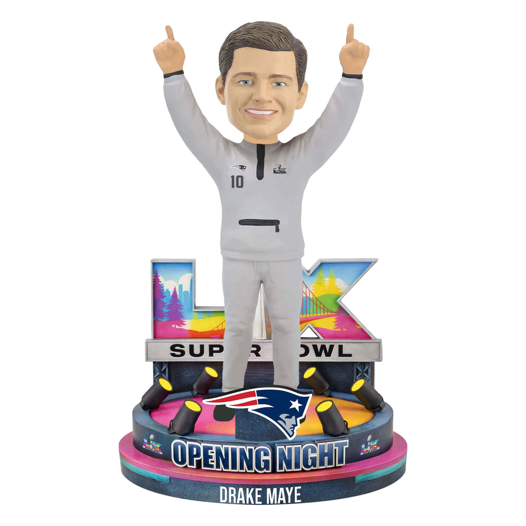 Drake Maye New England Patriots Super Bowl LX Outfit Bobblehead