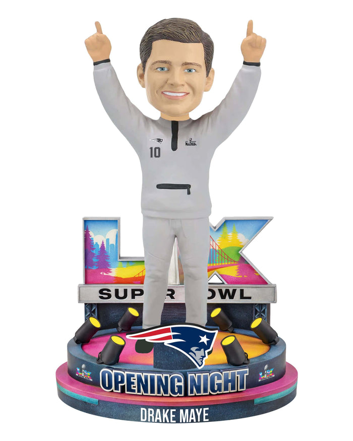 Drake Maye New England Patriots Super Bowl LX Outfit Bobblehead