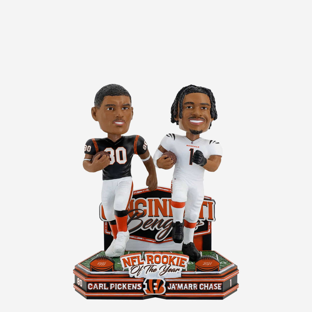Carl Pickens & Ja'Marr Chase Cincinnati Bengals 1992 & 2021 Rookie of the Year Dual Bobblehead FOCO - FOCO.com