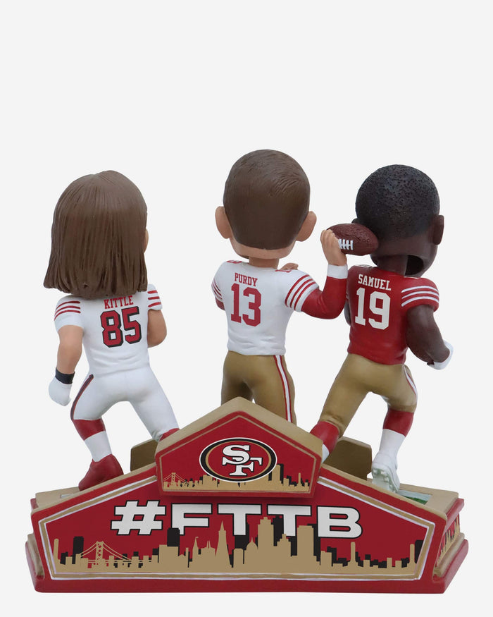 Brock Purdy & Deebo Samuel & George Kittle San Francisco 49ers Triple Bobblehead FOCO - FOCO.com