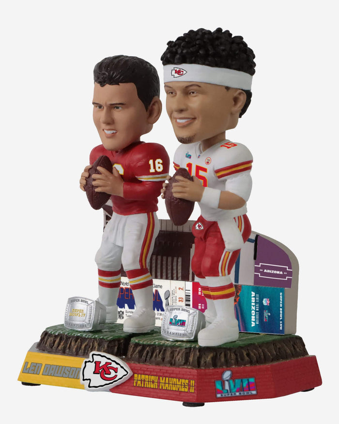 FOCO Releases Len Dawson Patrick Mahomes Kansas City Chiefs SUPER BOWL  CHAMPS Then and Now Bobblehead – Chiefs Focus All Sports Network