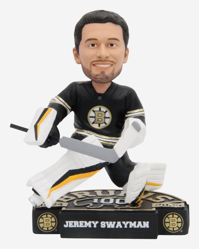 Jeremy Swayman Boston Bruins 100th Anniversary Bobblehead FOCO - FOCO.com