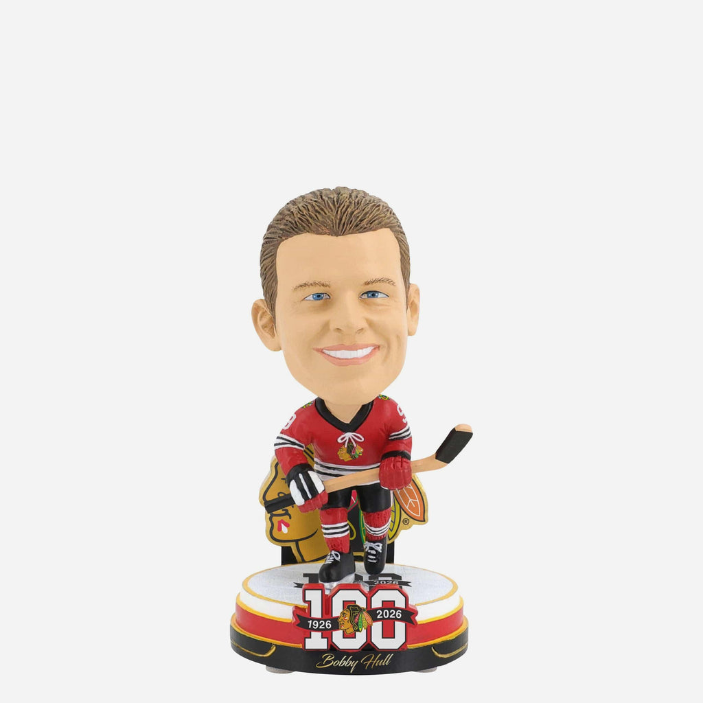 Bobby Hull Chicago Blackhawks 100th Anniversary Mini Bighead Bobblehead FOCO - FOCO.com