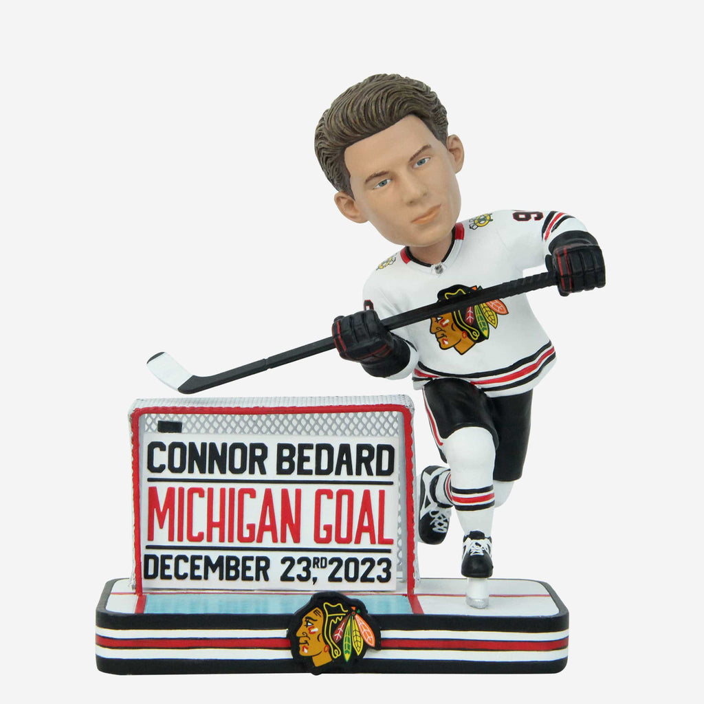 Connor Bedard Chicago Blackhawks Michigan Goal Bobblehead FOCO - FOCO.com