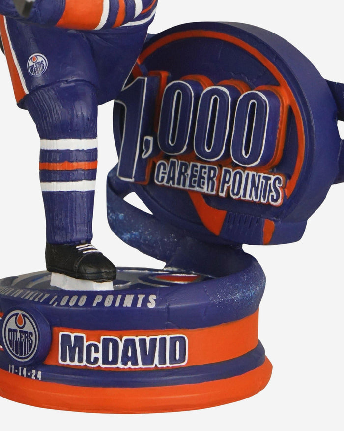 Connor McDavid Edmonton Oilers 1000 Career Points Bobblehead FOCO - FOCO.com