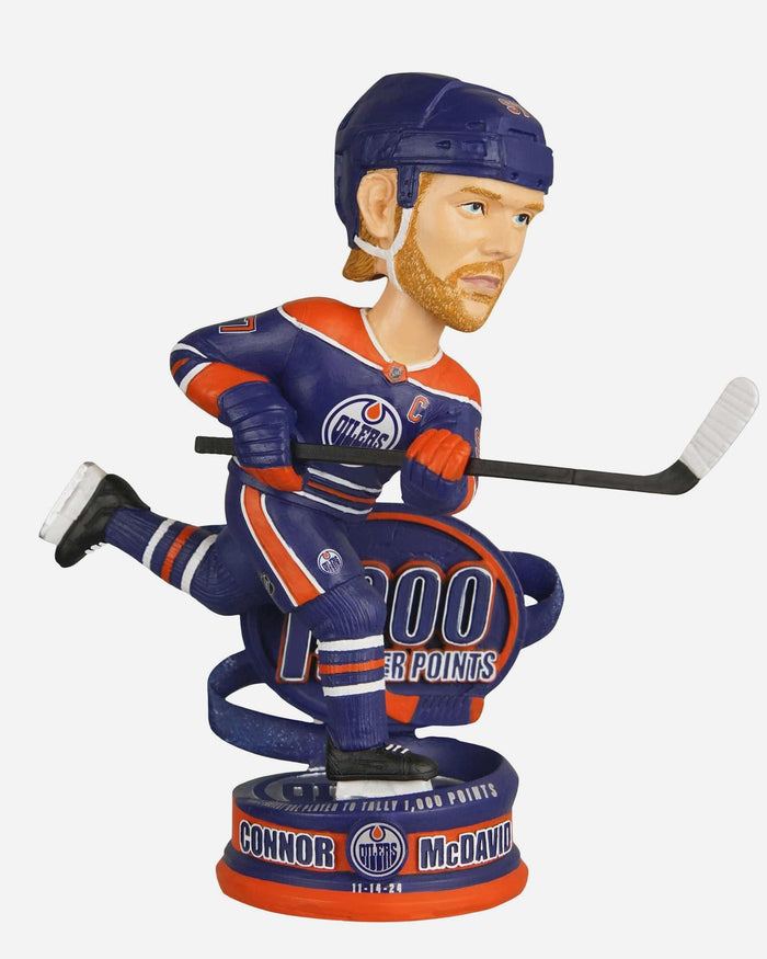 Connor McDavid Edmonton Oilers 1000 Career Points Bobblehead FOCO - FOCO.com