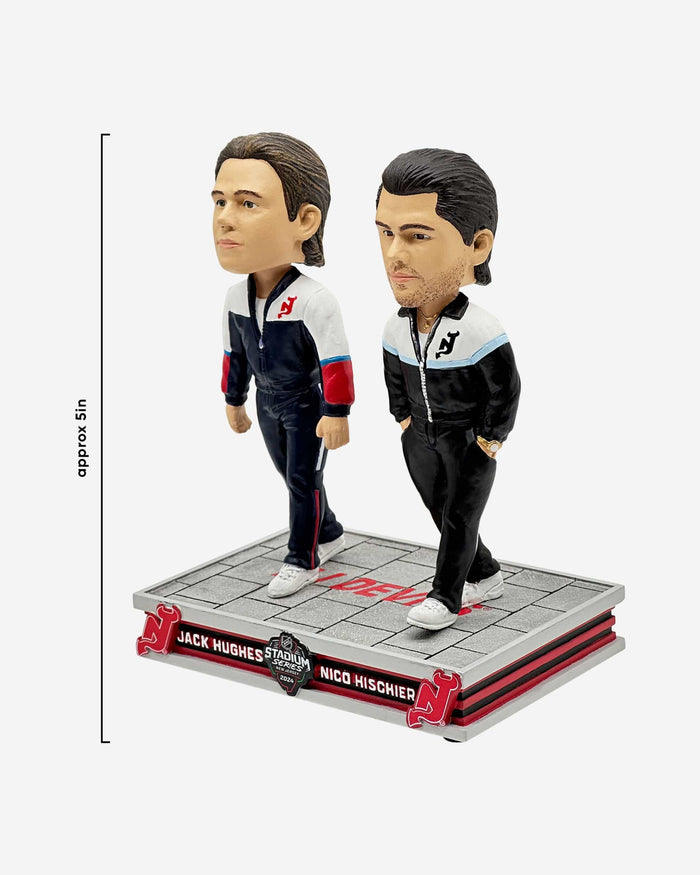 Jack Hughes & Nico Hischier New Jersey Devils 2024 Stadium Series Track Suit Entrance Dual Mini Bobblehead FOCO - FOCO.com