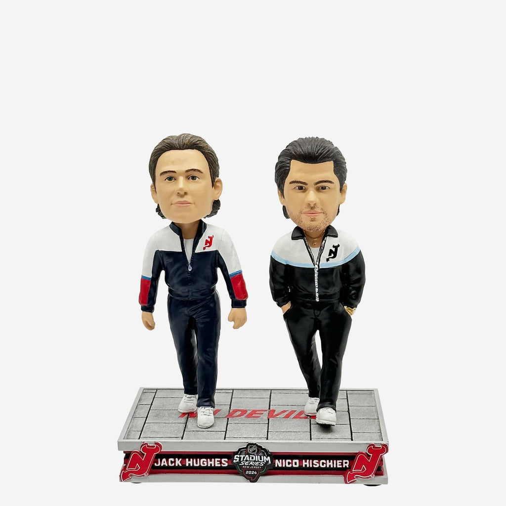 Jack Hughes & Nico Hischier New Jersey Devils 2024 Stadium Series Track Suit Entrance Dual Mini Bobblehead FOCO - FOCO.com
