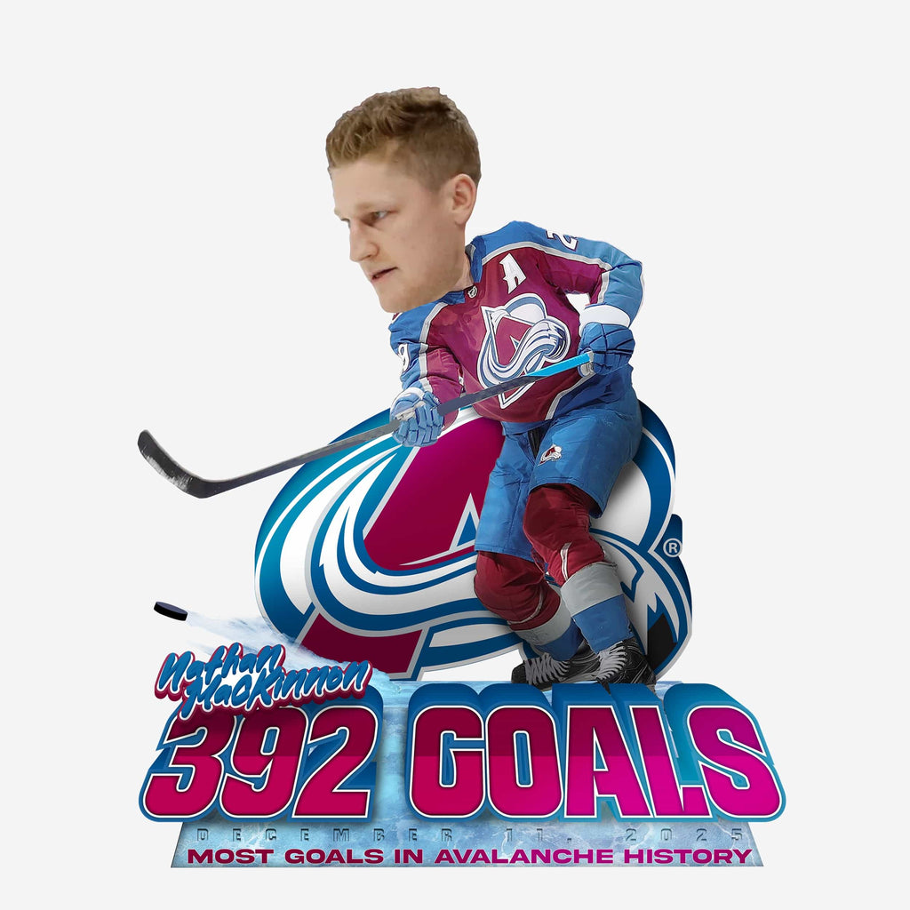 Nathan MacKinnon Colorado Avalanche Most Franchise Goals in History Bobblehead FOCO - FOCO.com
