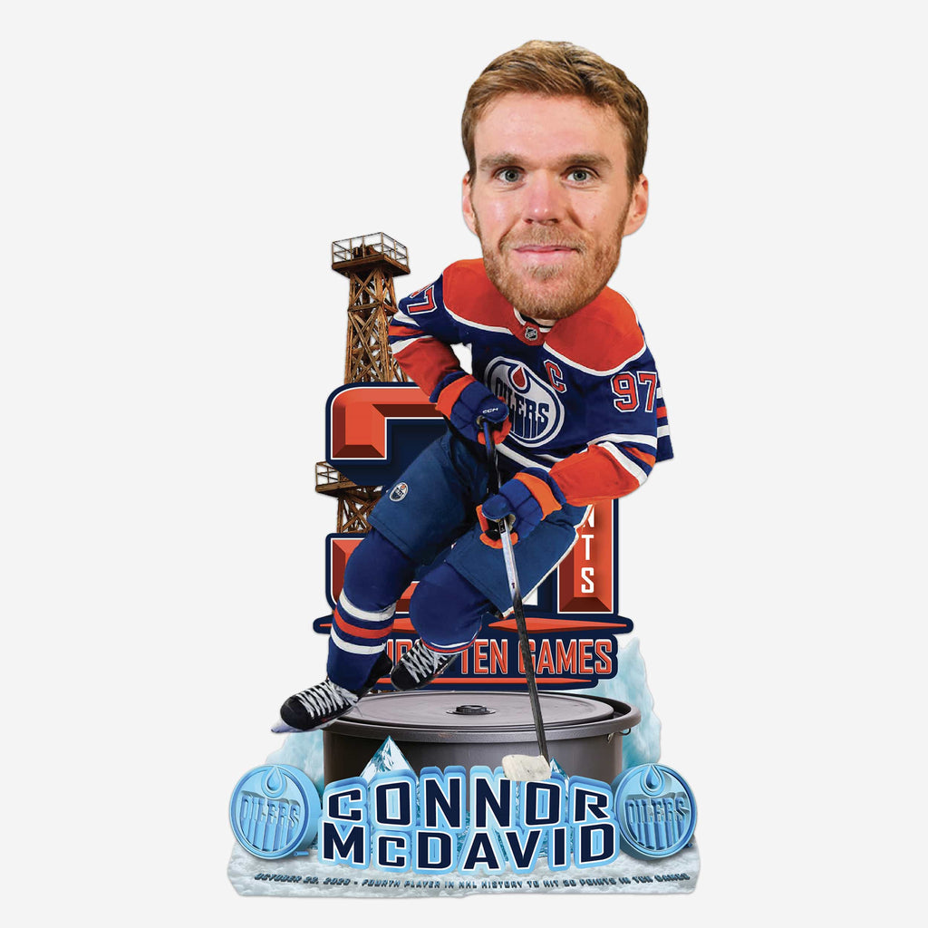 Connor McDavid Edmonton Oilers 31 Points in First 10 Games Bobblehead FOCO - FOCO.com