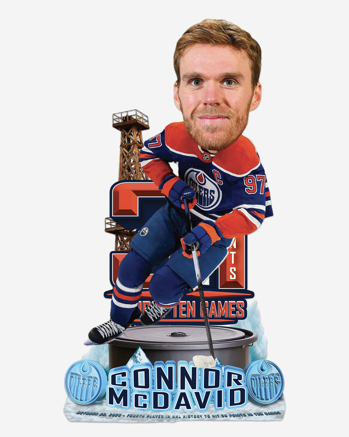 Connor McDavid Edmonton Oilers 31 Points in First 10 Games Bobblehead FOCO - FOCO.com