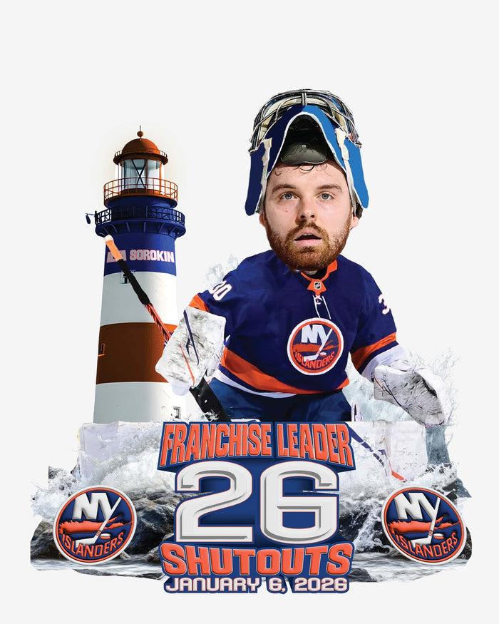 Ilya Sorokin New York Islanders All-Time Shutout Leader in Franchise History Bobblehead FOCO - FOCO.com