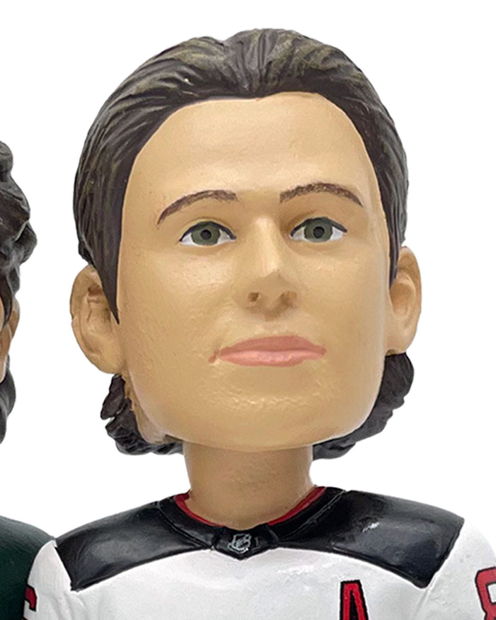 Jack Hughes & Luke Hughes & Quinn Hughes New Jersey Devils & Minnesota Wild The Hughes Bowl Mini Bobblehead Scene