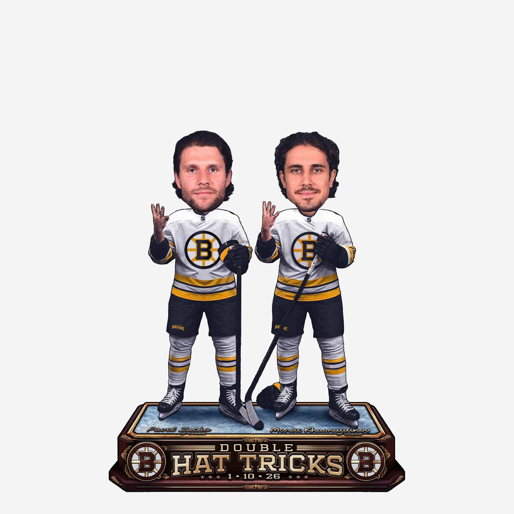 Pavel Zacha & Marat Khusnutdinov Boston Bruins Double Hat Trick Mini Bobblehead