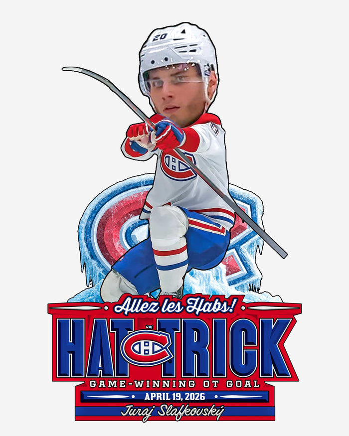 Juraj Slafkovsky Montreal Canadiens 2026 Playoffs Hat Trick Overtime Game Winner Bobblehead FOCO - FOCO.com