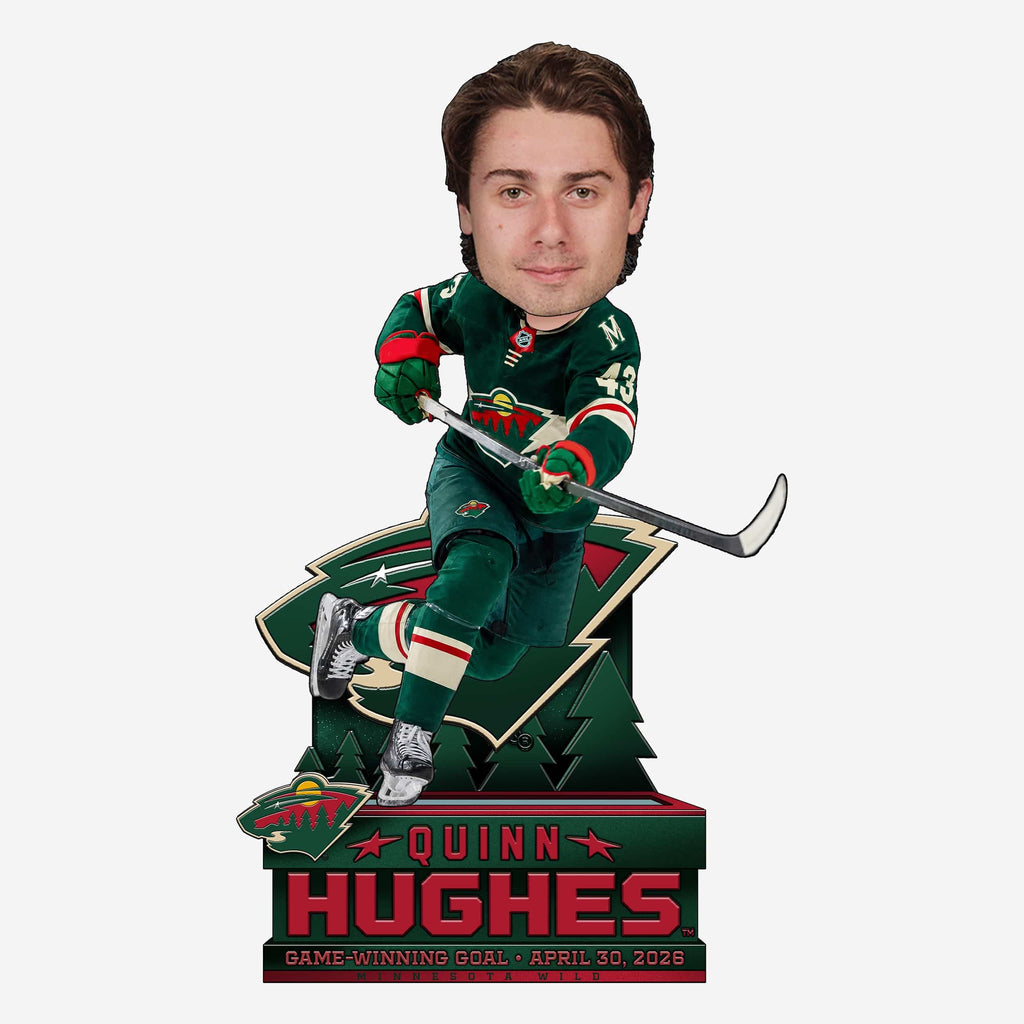 Quinn Hughes Minnesota Wild 2026 Playoffs Gamebreaker Bobblehead FOCO - FOCO.com