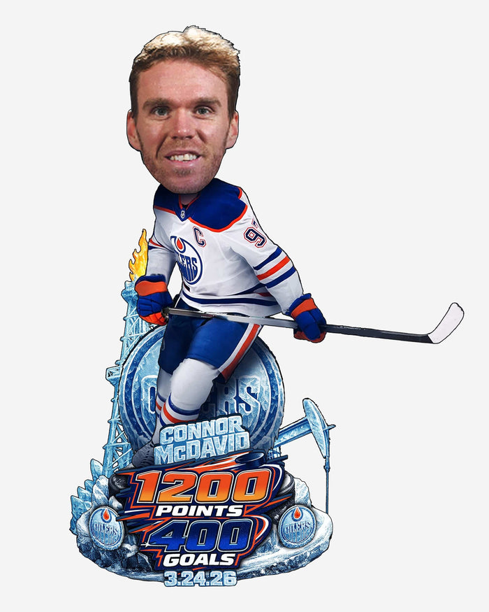 Connor McDavid Edmonton Oilers 400 Goals & 1200 Points Bobblehead