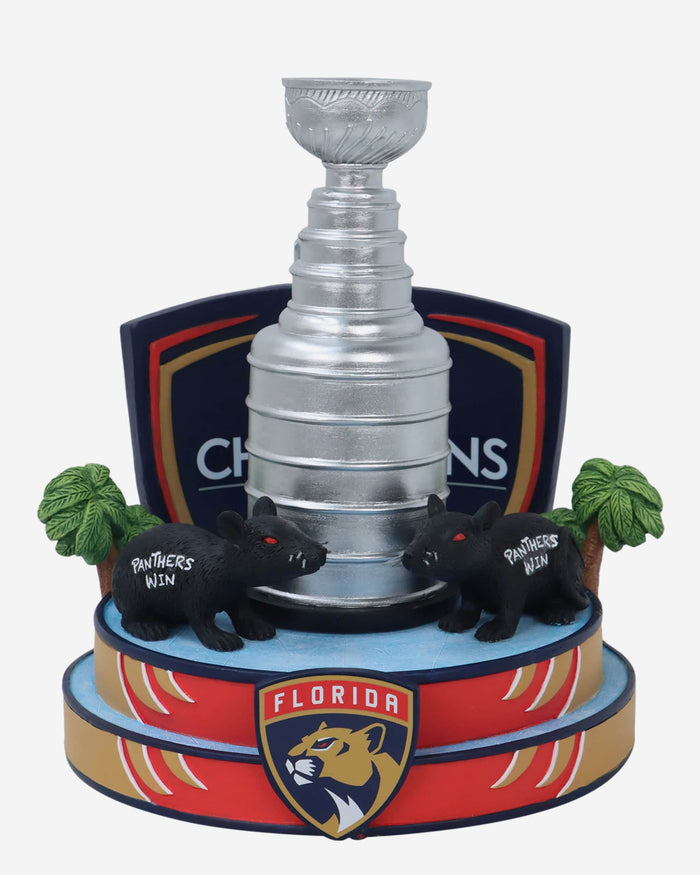 Florida Panthers 2024 Stanley Cup Champions Rat Trick Mini Bobblehead Scene FOCO - FOCO.com