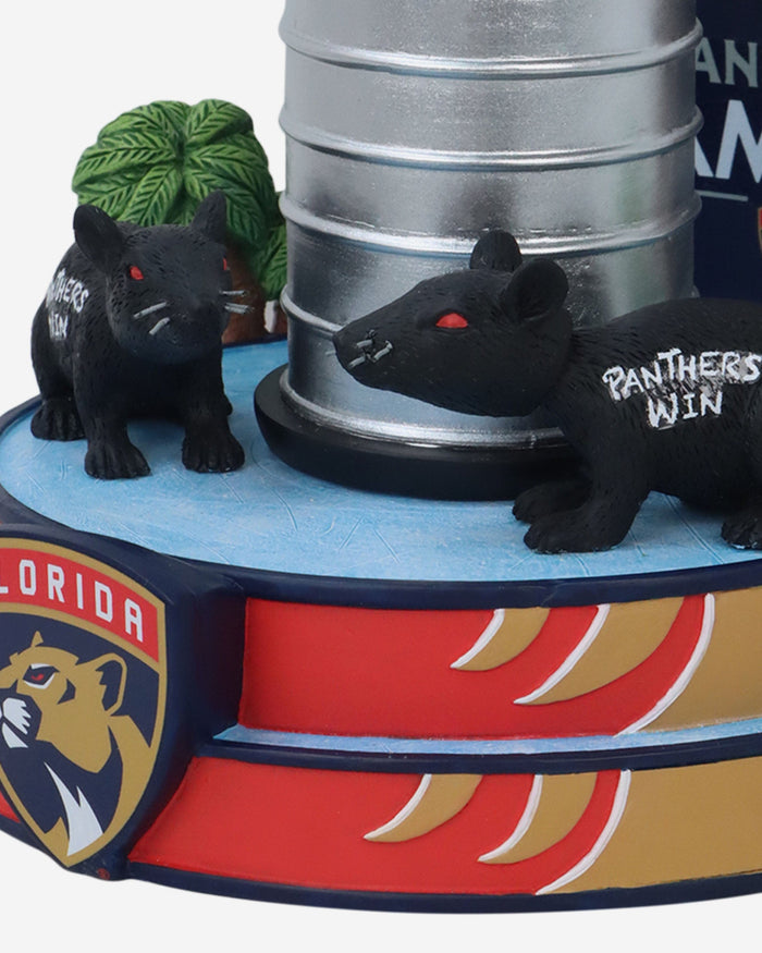 Florida Panthers 2024 Stanley Cup Champions Rat Trick Mini Bobblehead Scene FOCO - FOCO.com