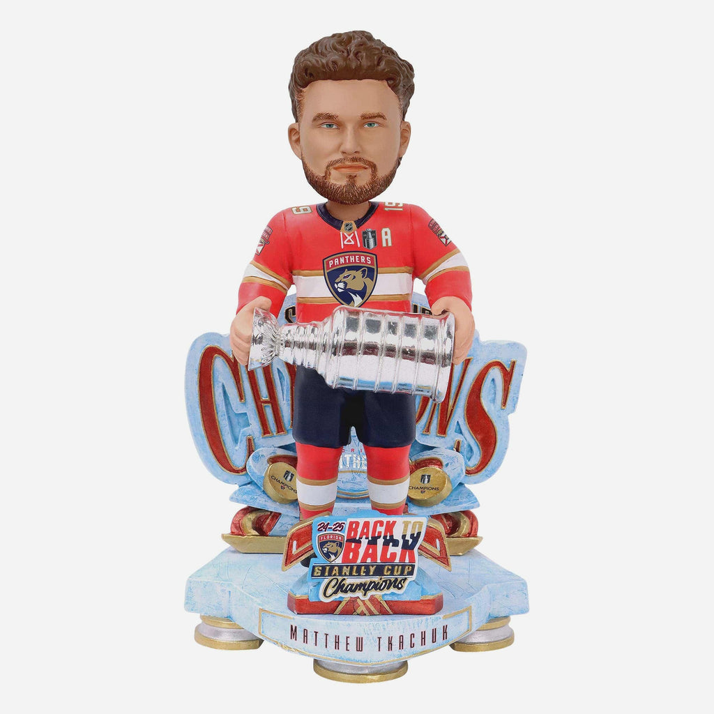 Matthew Tkachuk Florida Panthers 2025 Stanley Cup Champions Celebration Bobblehead FOCO - FOCO.com