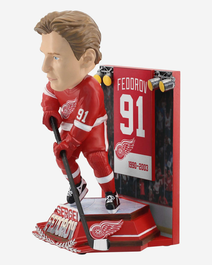 Sergei Fedorov Detroit Red Wings Jersey Banner Retirement Bobblehead FOCO - FOCO.com