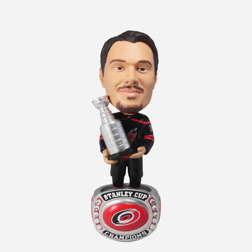 Sebastian Aho Carolina Hurricanes 2026 Stanley Cup Champions 6.5 in Ring Base Medium Bighead FOCO - FOCO.com