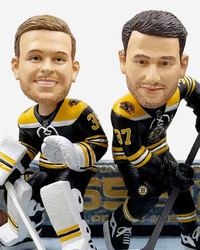 David Pastrnak & Patrice Bergeron & Linus Ullmark Boston Bruins Single-Season Wins Record Triple Bobblehead FOCO - FOCO.com