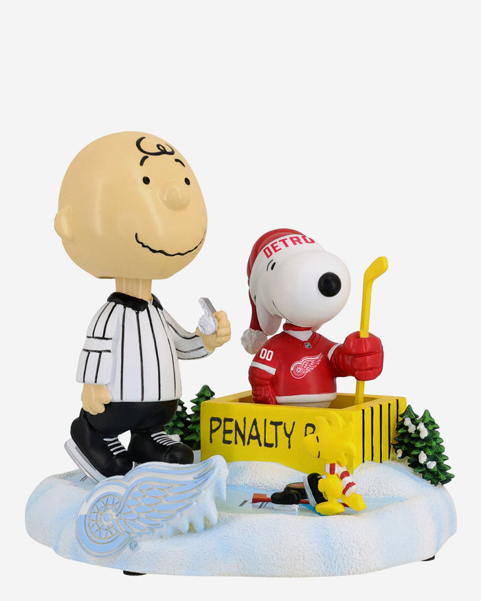 Detroit Red Wings Peanuts Penalty Box Mini Bobblehead Scene FOCO - FOCO.com