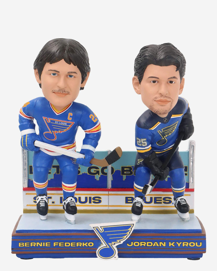 Bernie Federko & Jordan Kyrou St Louis Blues Then and Now Bobblehead FOCO - FOCO.com