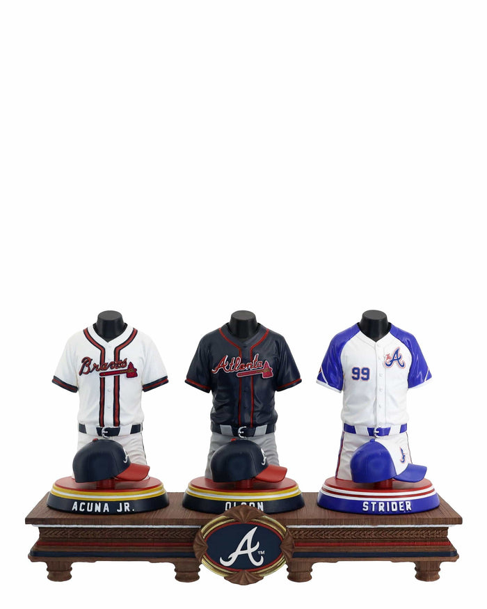 Ronald Acuna Jr & Spencer Strider & Matt Olson Atlanta Braves 2026 Jersey Bust Triple Bobblehead